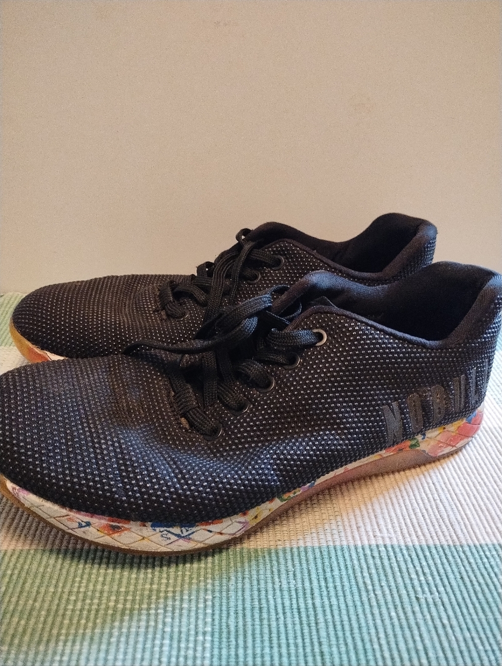 NOBULL Black Casual Sneakers with Floral Accent